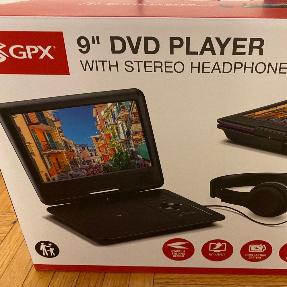GPX 9" Portable DVD Player with Swivel Screen and Remote